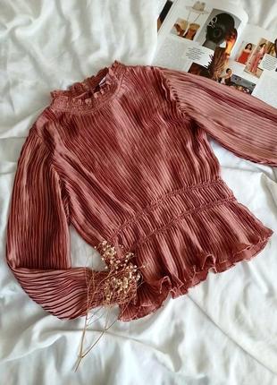 Нереально красивая блуза плиссе цвета пристальной розы3 фото