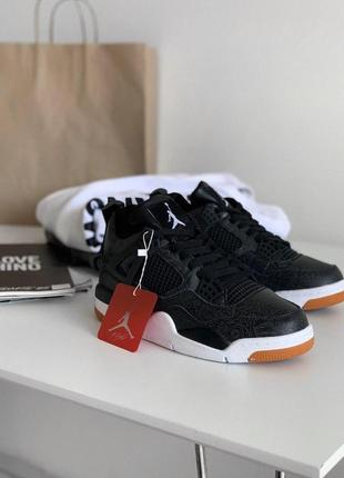 Кросівки жіночі nike air jordan retro 4 laser black gum 2 "чорні"