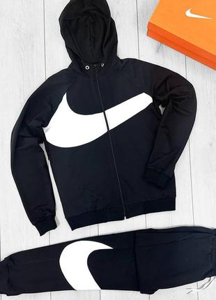 Спортивный костюм nike Black big swosh black на замочке