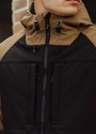 Куртка staff soft shell black & brown4 фото