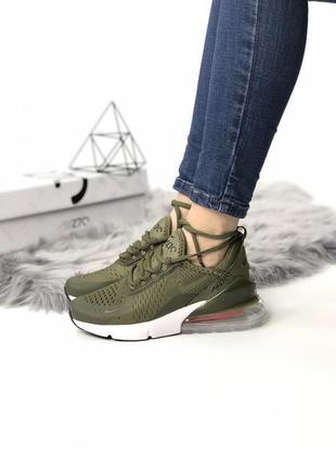 Кроссовки женские, мужские nike air max 270, зеленые (найк аир макс, найки, хаки, кросівки)