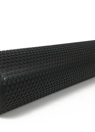 Масажний ролик easyfit foam roller 60 см чорний2 фото