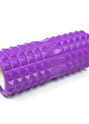 Массажный ролик easyfit grid roller 33 см v.1.2 фиолетовый