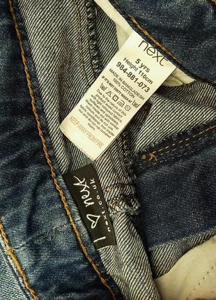 Next брендовые шорты летние джинсовые синие короткие деним на девочку 5лет рост 110см котон8 фото