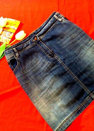 Дерзкая джинсовая юбочка рваночка на малютку с размером 22
