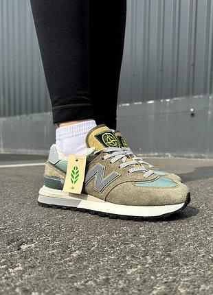 Женские кроссовки new balance 574 stone island