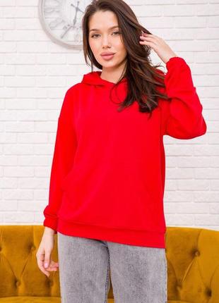 Жіноче худі двохнитка червоного кольору 102r282