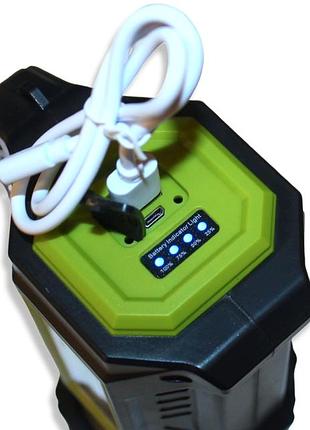 Фонарь hel-t95 ручной переносной на солнечной батарее 7 режимов освещения...