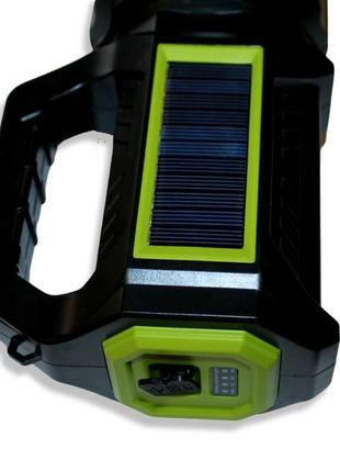 Фонарь hel-t95 ручной переносной на солнечной батарее 7 режимов освещения...