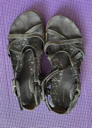 Merrell 38р женские босоножки трекинговые сандалии кожаные4 фото