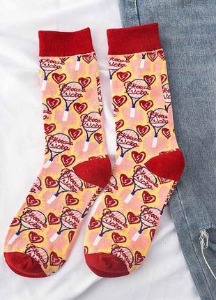 Носки с принтом демисезонные  36-39 ракетка