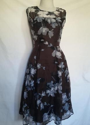 100% шовк натуральне літнє шовкове плаття сукня у квіти3 фото