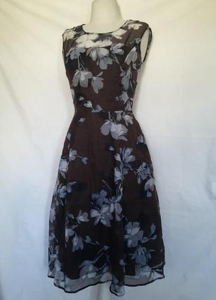 100% шовк натуральне літнє шовкове плаття сукня у квіти5 фото