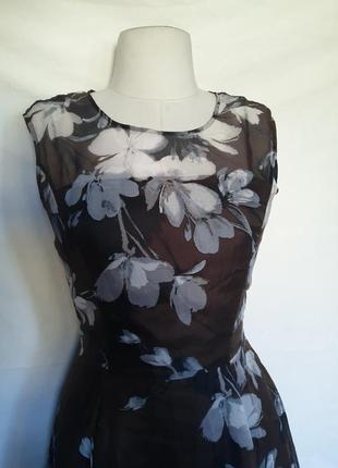 100% шовк натуральне літнє шовкове плаття сукня у квіти6 фото