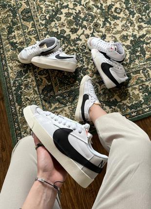 Мужские кроссовки nike blazer low '77 jumbo white black 41-431 фото