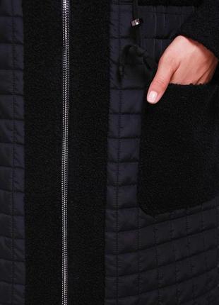 Демисезонное женское  пльто из комбинированной ткани  больших размеров с 54 по 583 фото