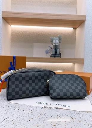 Косметичка несесер + маленькая в подарок от известного бренда louis vuitton (dopp kit)