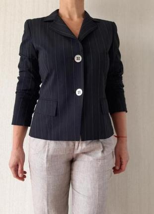 Вовняний піджак з вовни у смужку від max mara вінтажний 🍁 наш 44-46рр