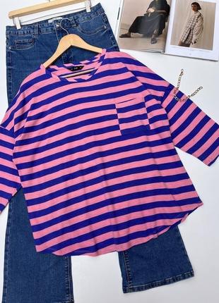 Тельняшка. 3xl-4xl джемпер оверсайз в полоску