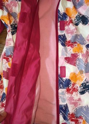 Куртка грязефруф, водонепроницаемая розовая в сердце lupilu (немечковка)2 фото