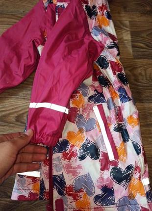Куртка грязефруф, водонепроницаемая розовая в сердце lupilu (немечковка)4 фото