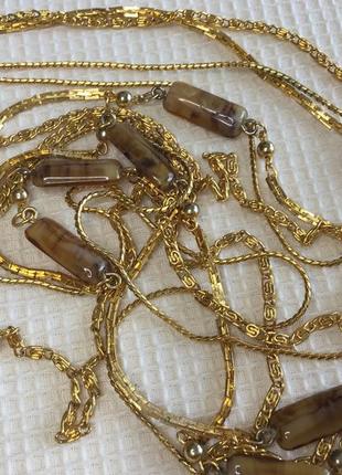 Подвеска цепь колье золотистого тона