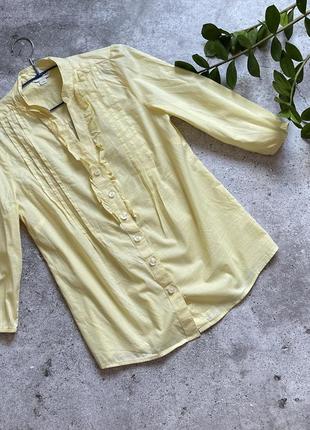 Легкая женская блуза рубашка желтого цвета