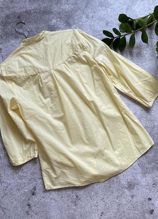 Легкая женская блуза рубашка желтого цвета3 фото