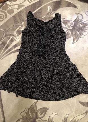 Платье в горошек черное, вискоза xl2 фото
