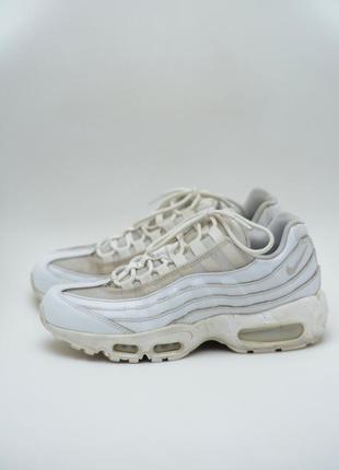 Белые кожаные кроссовки nike air max 95, оригинал в коробке, размер us 8 eur 39 cm 25