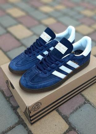Adidas spezial синие с белым кроссовки мужские замшевые адидас топ качество кеды осенние5 фото