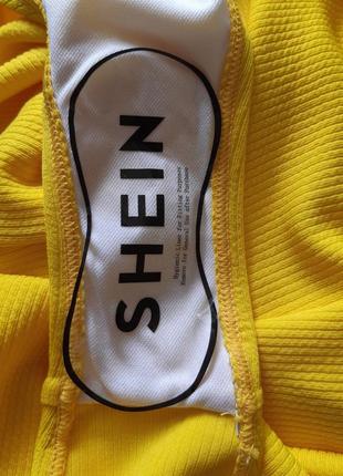 Гарний жовтий купальник суцільний, суцільний, злитий з рюшем shein7 фото