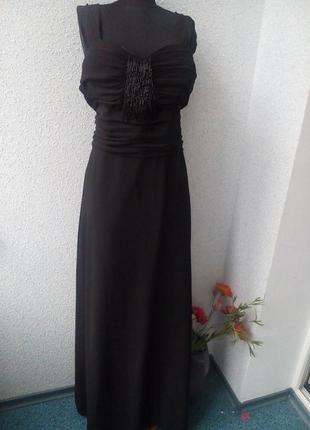 Черное шифоновое платье с пышной юбкой1 фото