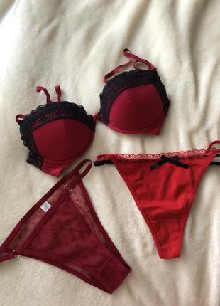 Комплект нижнего белья, бюстгальтер h&m, 70b, трусики finetoo