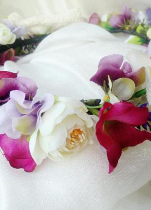 Свадебный венок на голову, венок с цветами для фотосессии2 фото