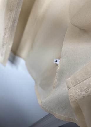 Блуза с рукавами бежевая. италия. нежное сеточно.6 фото