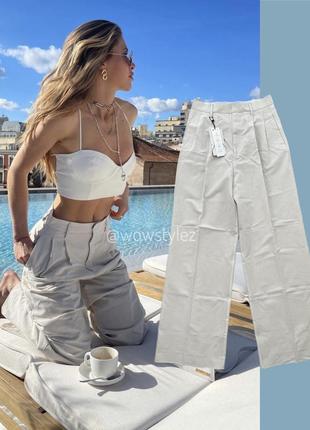 Брюки палаццо широкі штани з защіпками zara4 фото