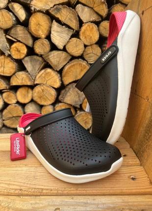 Чоловічі крокси crocs literide black/white