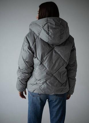 Куртка стеганая деми с капюшоном
