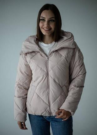 Куртка стеганая деми с капюшоном