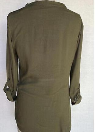 Стильная вискозная блуза хаки3 фото