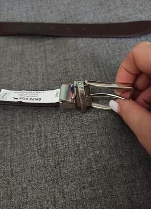 Красивый двухсторонний (чёрный коричневый) кожаный ремень