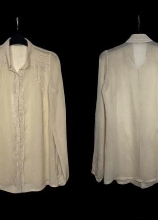 Блуза с рукавами бежевая. италия. нежное сеточно.7 фото