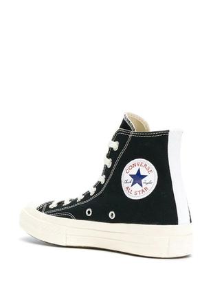 Висока якість! кеди converse x comme des garcons play chuck 70 black high3 фото