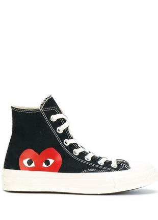 Висока якість! кеди converse x comme des garcons play chuck 70 black high1 фото