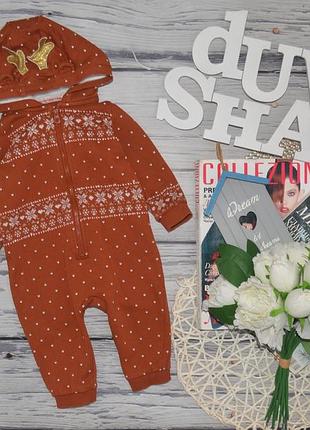 6 - 12 месяцев 74 см фирменный комбинезон человечек ромпер оленя унисекс новогодний нр