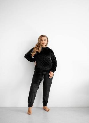 Спортивний велюровий костюм, костюм для прогулянок з велюру, плюшевий домашній костюм кофта з капюшоном і штани