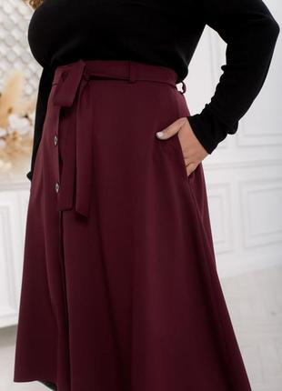Красивая трендовая юбка миди а-силуэта3 фото