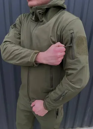 Тактичний костюм softshell олива на флісі4 фото