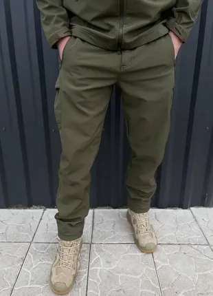 Тактичний костюм softshell олива на флісі8 фото